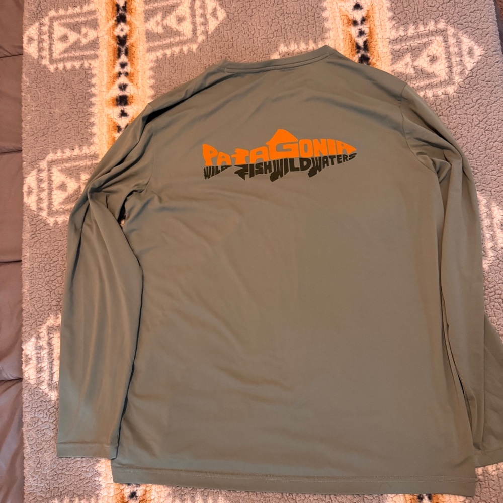Patagonia Olive Long Sleeve Men's Tee